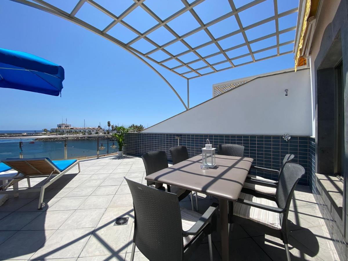 Billy'S Beachfront Apartment With Pool Access Puerto De Mogan Exteriör bild